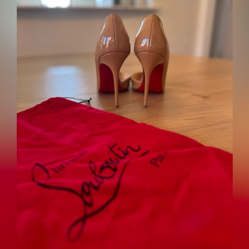 Christian Louboutin Iriza - Beige Nude Patent Leather 100mm Pumps